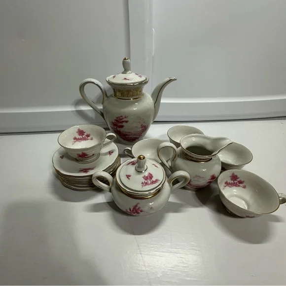 Vintage Winterling Bavaria Germany coffee/Tea set 14 pc set gold trim. - Picture 14 of 15